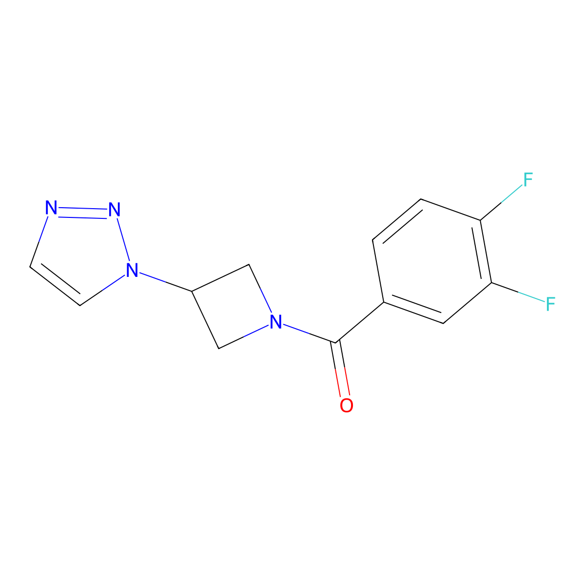 (3-(1H-1,2,3-triazol-1-yl)azetidin-1-yl)(3,4-difluorophenyl)methanone molecular structure, CAS 2034265-87-5