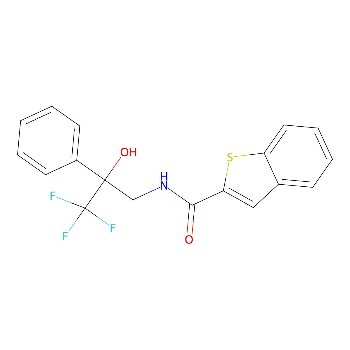 N-(3,3,3-trifluoro-2-hydroxy-2-phenylpropyl)benzo[b]thiophene-2-carboxamide molecular structure, CAS 2034265-98-8