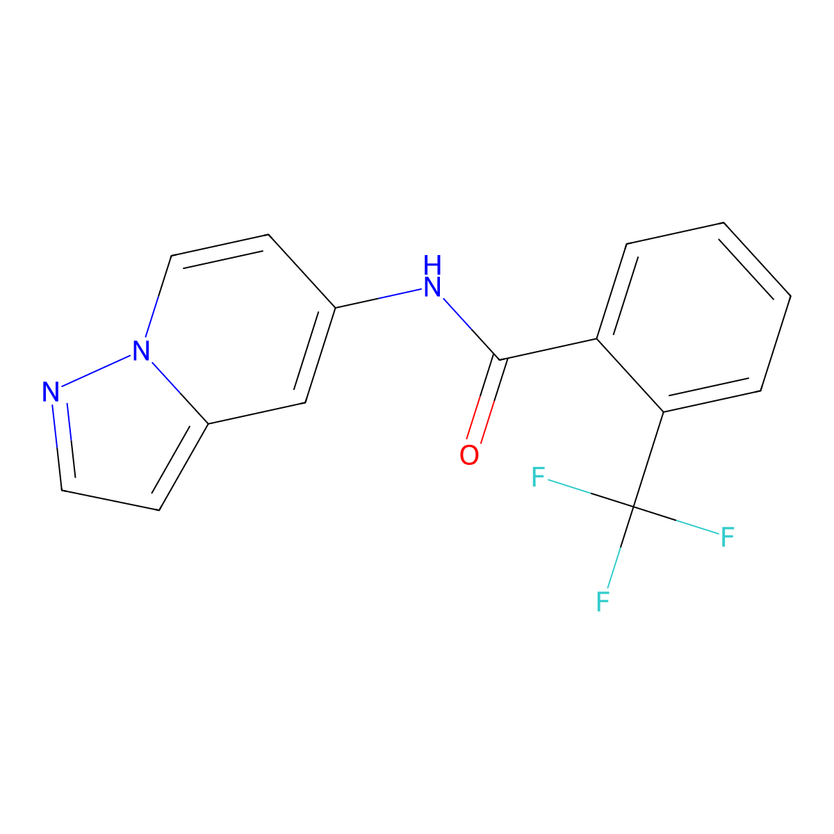 N-(pyrazolo[1,5-a]pyridin-5-yl)-2-(trifluoromethyl)benzamide molecular structure, CAS 2034265-99-9