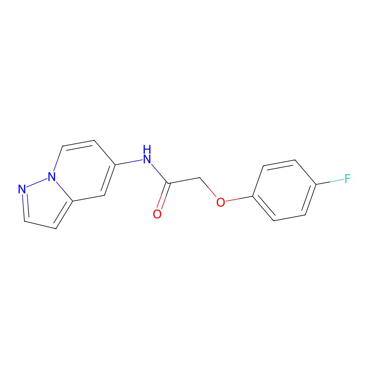 2-(4-fluorophenoxy)-N-(pyrazolo[1,5-a]pyridin-5-yl)acetamide molecular structure, CAS 2034266-07-2