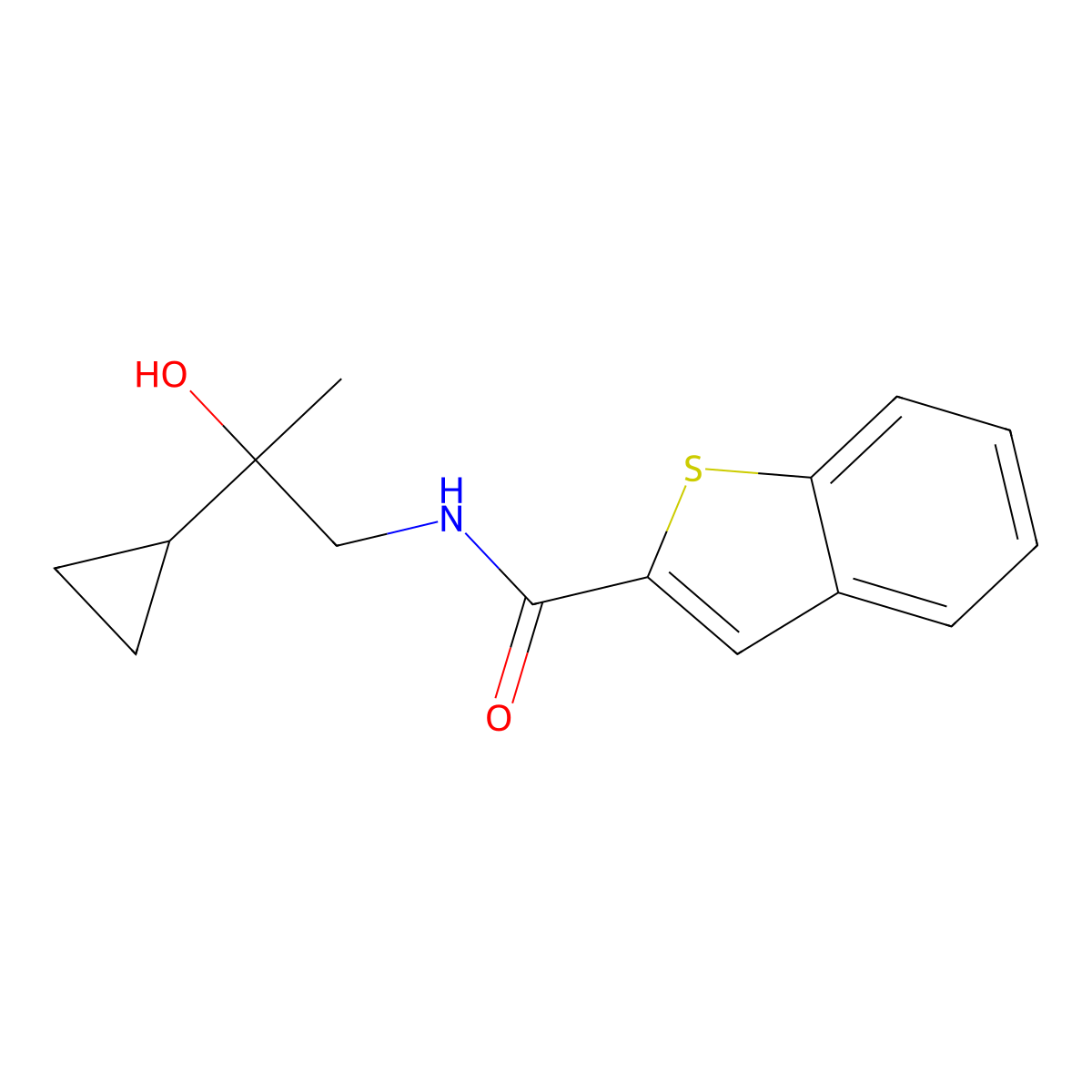 N-(2-cyclopropyl-2-hydroxypropyl)benzo[b]thiophene-2-carboxamide molecular structure, CAS 2034266-09-4
