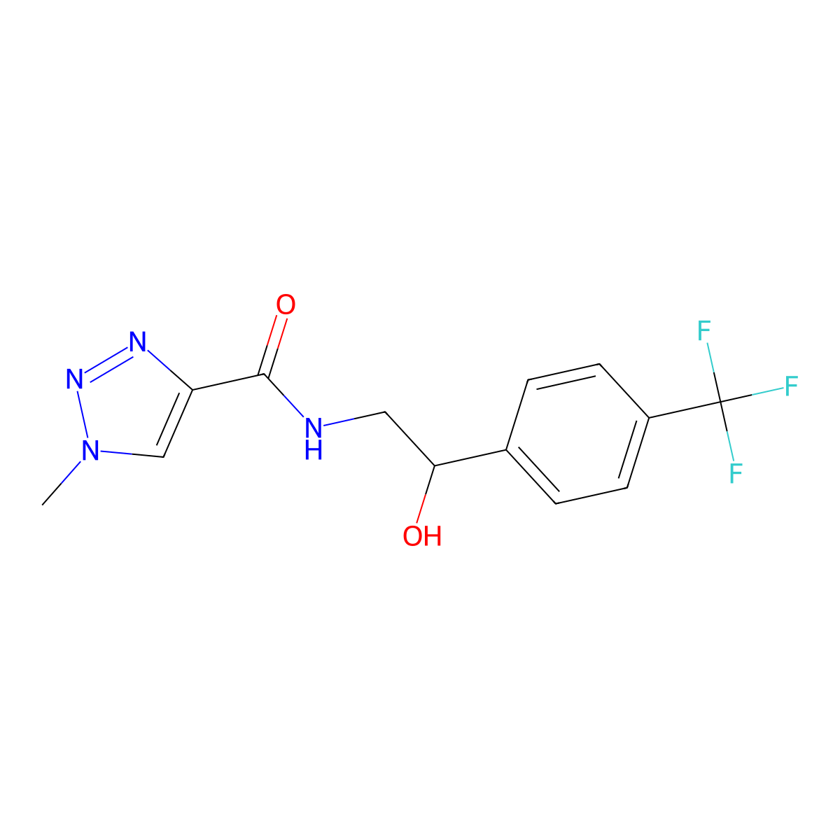 N-{2-hydroxy-2-[4-(trifluoromethyl)phenyl]ethyl}-1-methyl-1H-1,2,3-triazole-4-carboxamide molecular structure, CAS 2034266-13-0