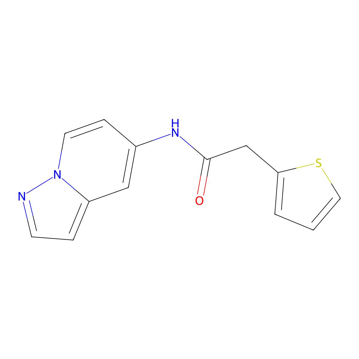 N-{pyrazolo[1,5-a]pyridin-5-yl}-2-(thiophen-2-yl)acetamide molecular structure, CAS 2034266-15-2