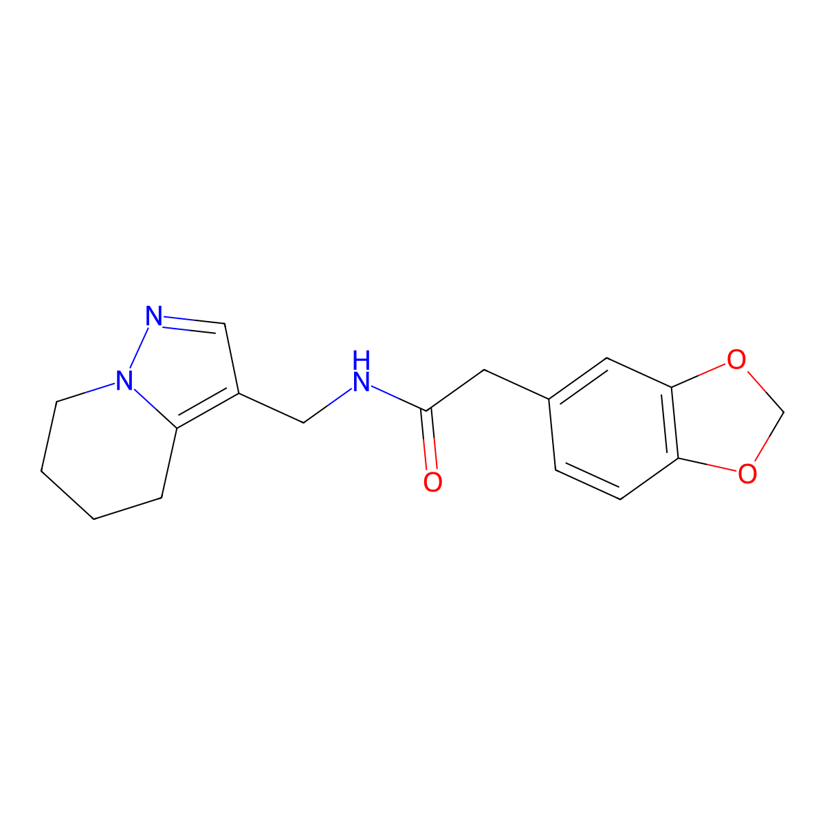 2-(benzo[d][1,3]dioxol-5-yl)-N-((4,5,6,7-tetrahydropyrazolo[1,5-a]pyridin-3-yl)methyl)acetamide molecular structure, CAS 2034266-26-5