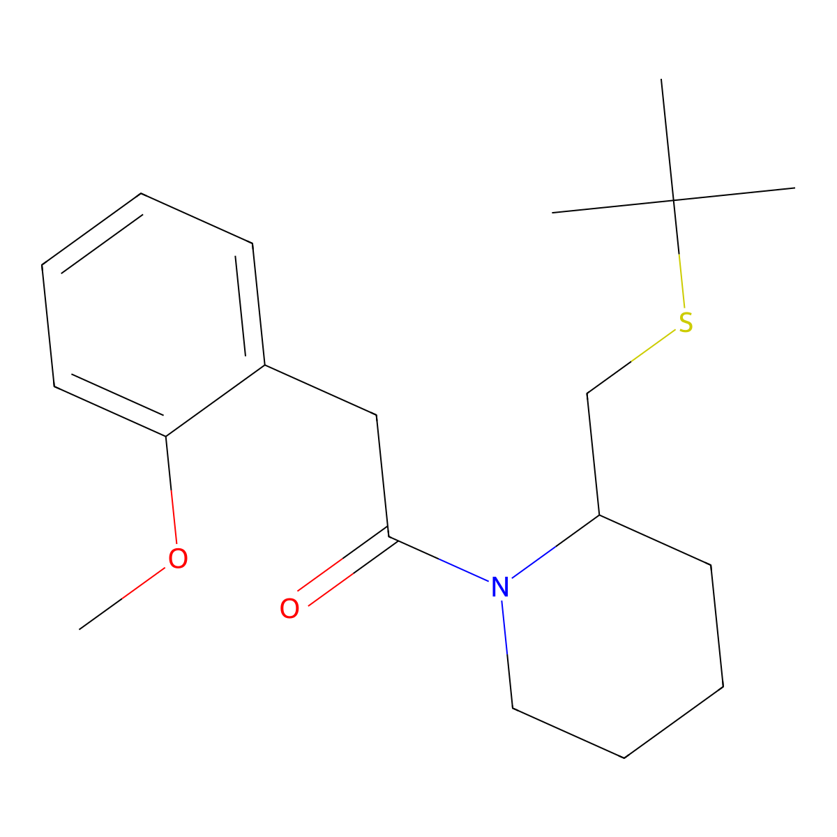 1-(2-((Tert-butylthio)methyl)piperidin-1-yl)-2-(2-methoxyphenyl)ethanone molecular structure, CAS 2034266-27-6
