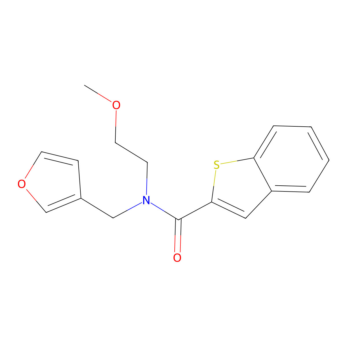 N-(furan-3-ylmethyl)-N-(2-methoxyethyl)benzo[b]thiophene-2-carboxamide molecular structure, CAS 2034266-30-1