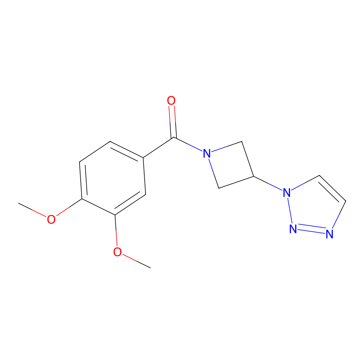 (3-(1H-1,2,3-triazol-1-yl)azetidin-1-yl)(3,4-dimethoxyphenyl)methanone molecular structure, CAS 2034266-33-4