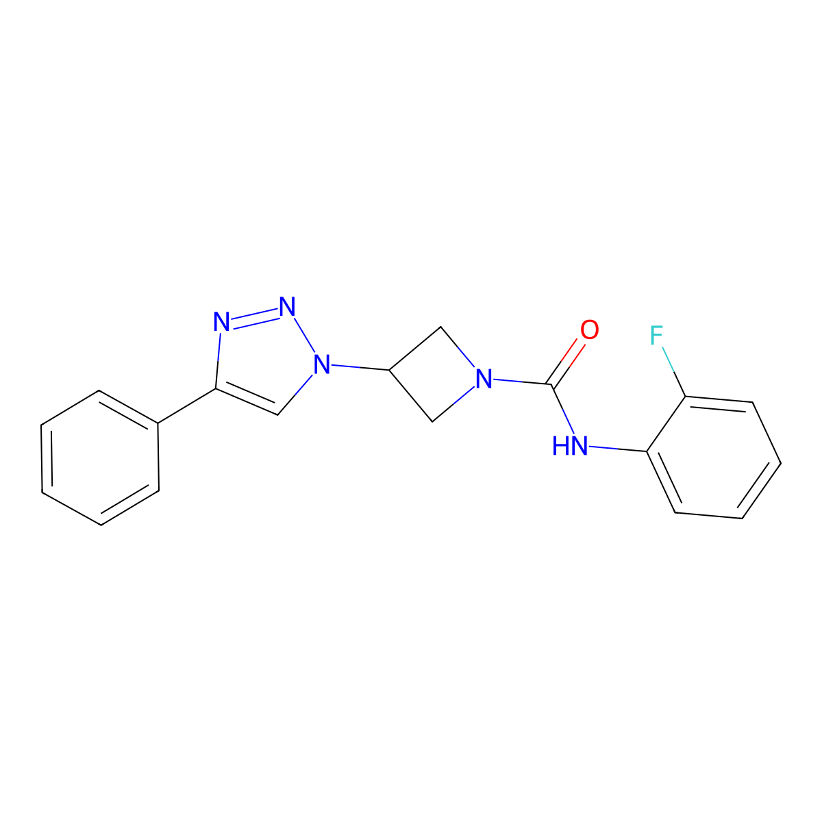 N-(2-fluorophenyl)-3-(4-phenyl-1H-1,2,3-triazol-1-yl)azetidine-1-carboxamide molecular structure, CAS 2034266-46-9