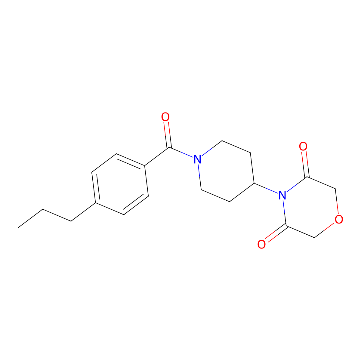 4-[1-(4-Propylbenzoyl)piperidin-4-yl]morpholine-3,5-dione molecular structure, CAS 2034266-54-9