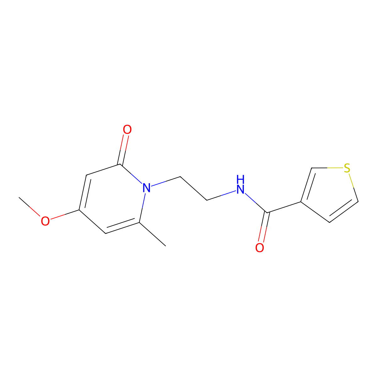 N-(2-(4-methoxy-6-methyl-2-oxopyridin-1(2H)-yl)ethyl)thiophene-3-carboxamide molecular structure, CAS 2034266-57-2