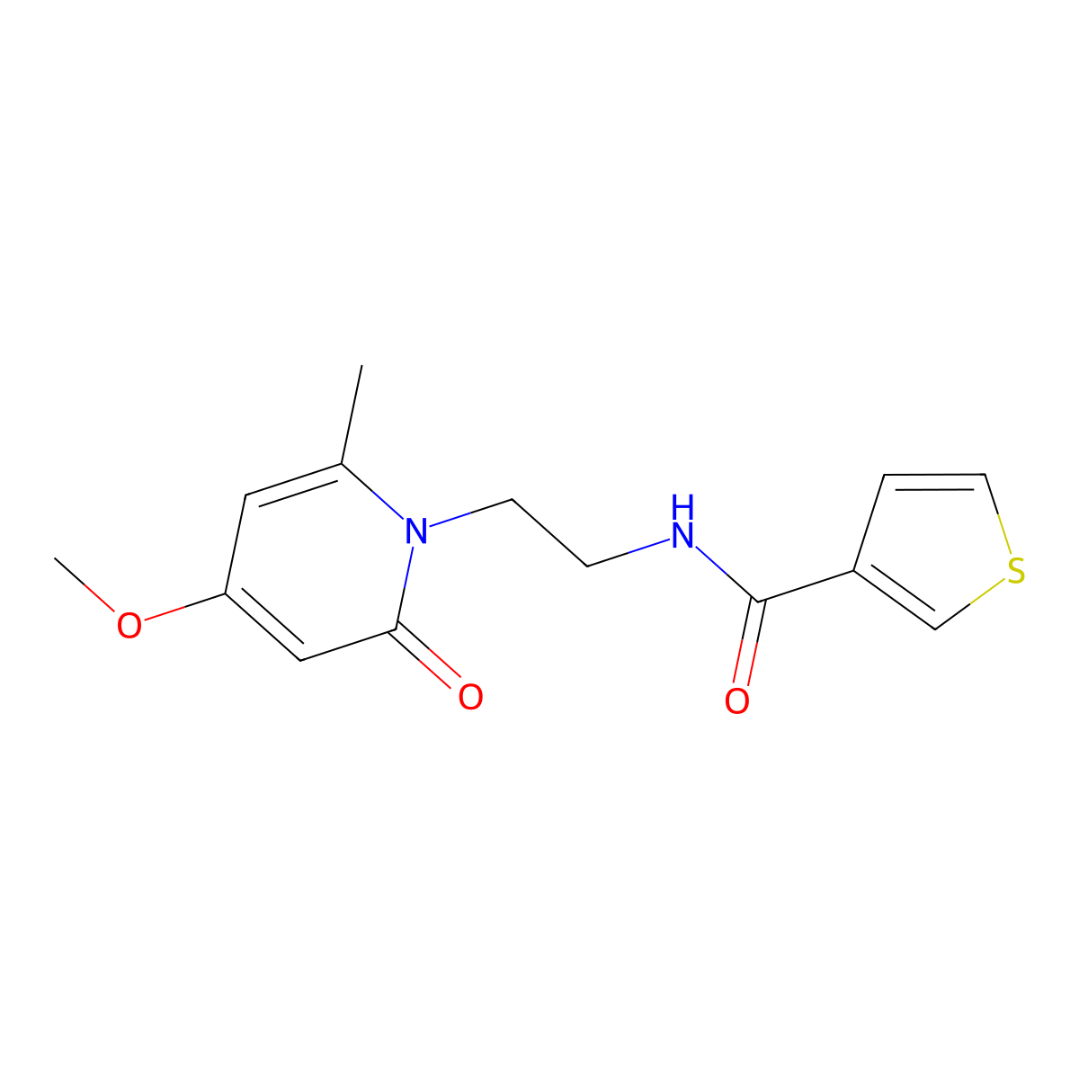 N-(2-(4-methoxy-6-methyl-2-oxopyridin-1(2H)-yl)ethyl)thiophene-3-carboxamide molecular structure, CAS 2034266-57-2
