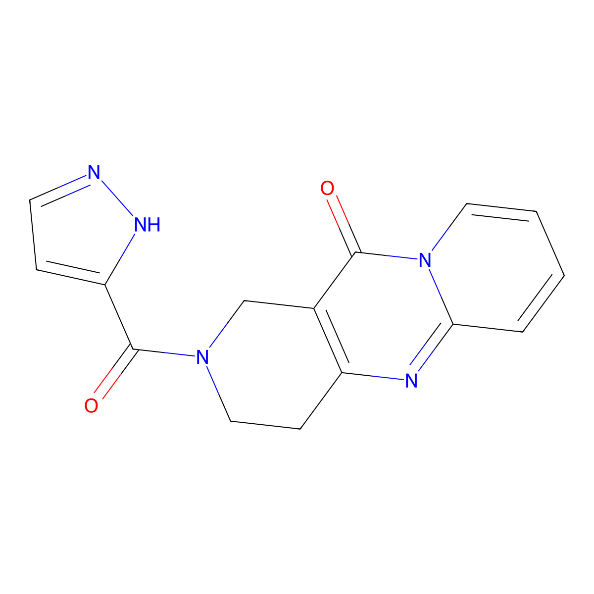 5-(1H-pyrazole-3-carbonyl)-1,5,9-triazatricyclo[8.4.0.0^{3,8}]tetradeca-3(8),9,11,13-tetraen-2-one molecular structure, CAS 2034266-61-8