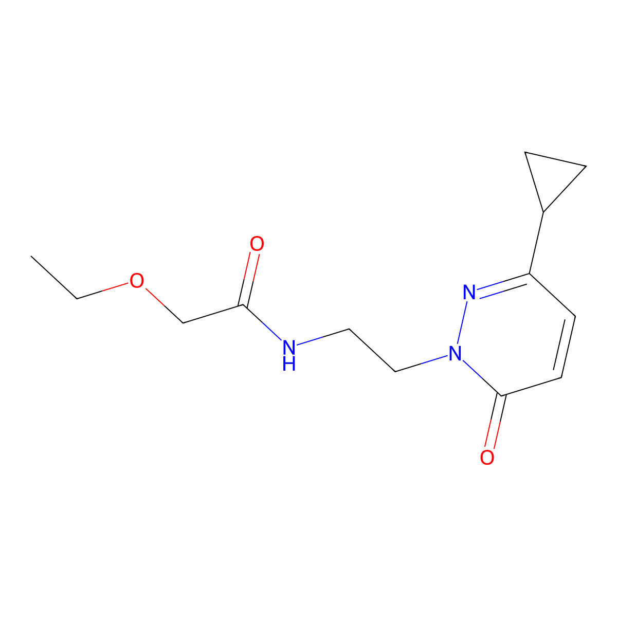 N-(2-(3-cyclopropyl-6-oxopyridazin-1(6H)-yl)ethyl)-2-ethoxyacetamide molecular structure, CAS 2034266-63-0