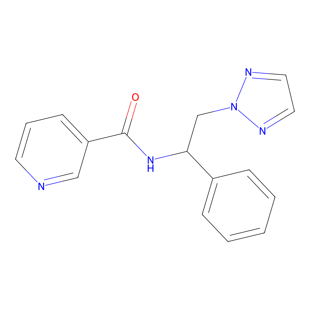 N-(1-phenyl-2-(2H-1,2,3-triazol-2-yl)ethyl)nicotinamide molecular structure, CAS 2034266-70-9
