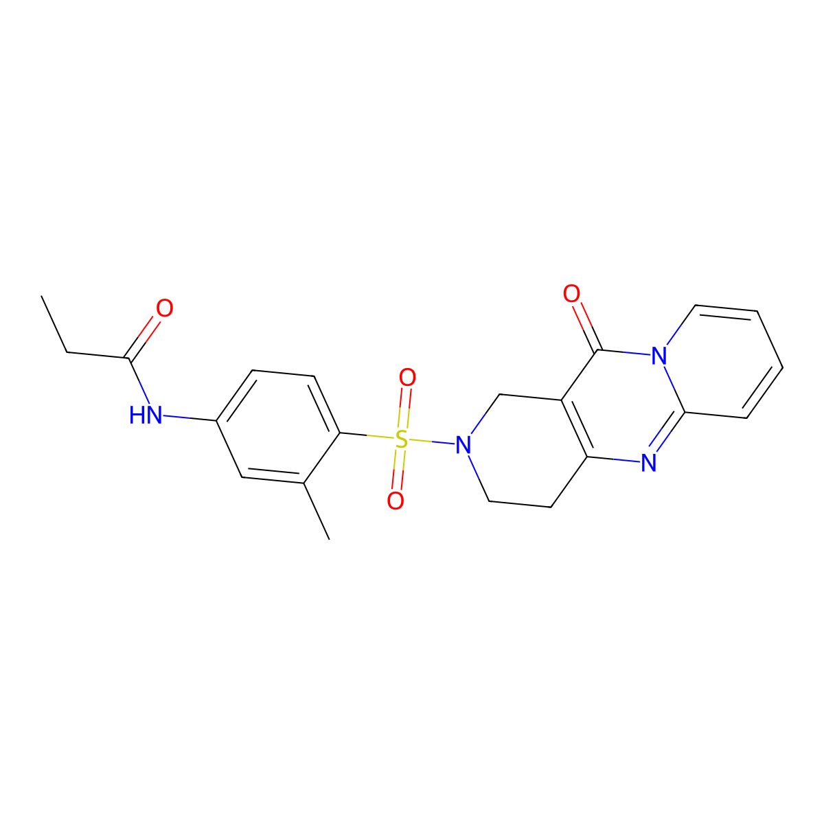 N-[3-methyl-4-({2-oxo-1,5,9-triazatricyclo[8.4.0.0^{3,8}]tetradeca-3(8),9,11,13-tetraen-5-yl}sulfonyl)phenyl]propanamide molecular structure, CAS 2034266-72-1