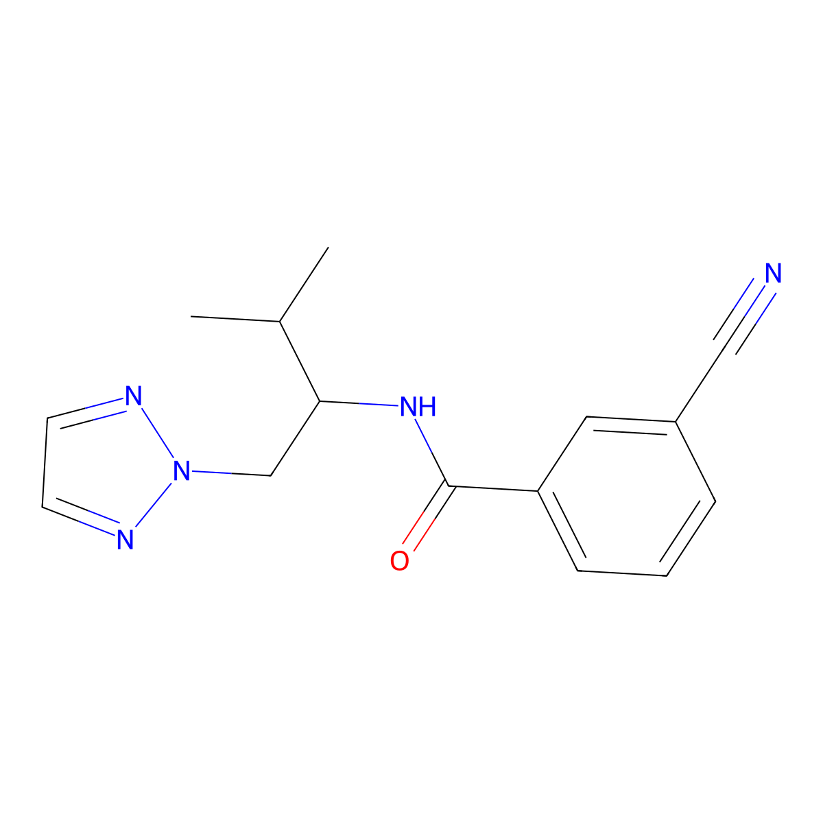 3-cyano-N-[3-methyl-1-(2H-1,2,3-triazol-2-yl)butan-2-yl]benzamide molecular structure, CAS 2034266-78-7