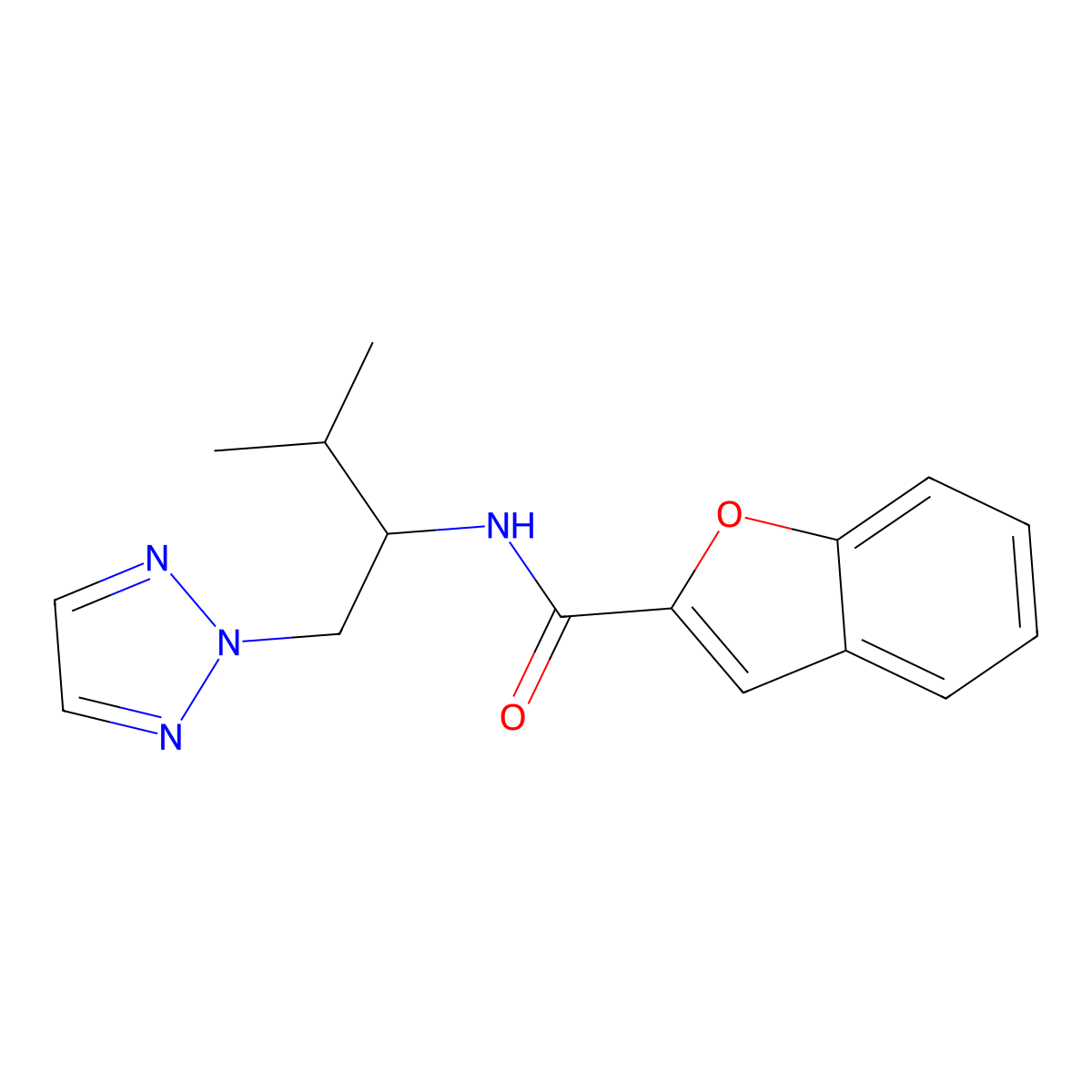 N-[3-methyl-1-(2H-1,2,3-triazol-2-yl)butan-2-yl]-1-benzofuran-2-carboxamide molecular structure, CAS 2034266-82-3