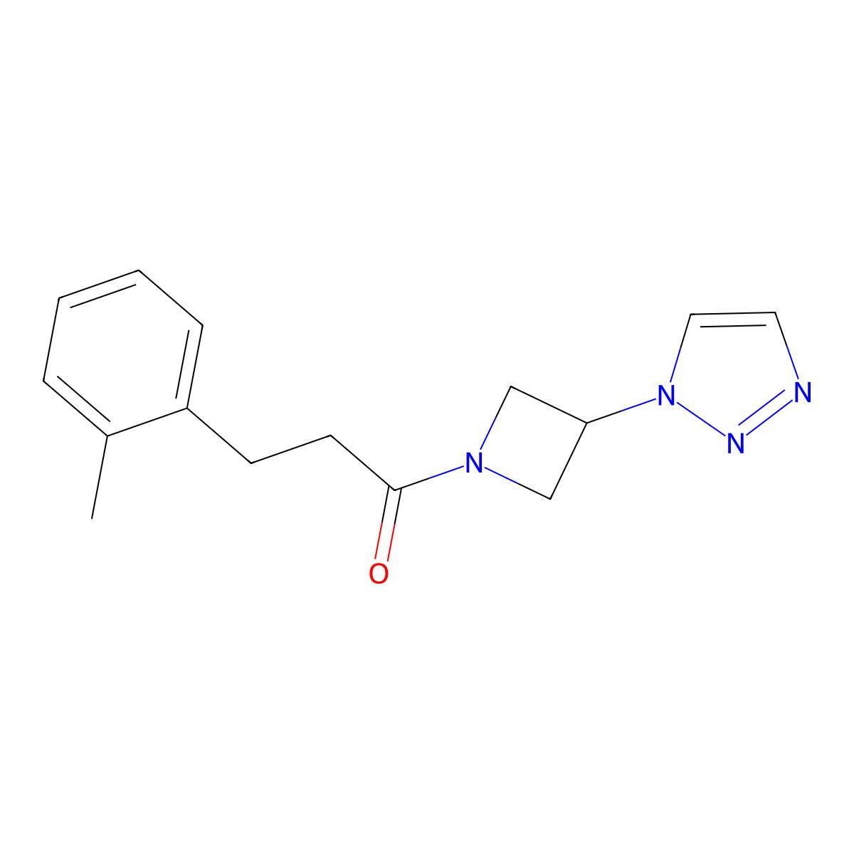 1-(3-(1H-1,2,3-triazol-1-yl)azetidin-1-yl)-3-(o-tolyl)propan-1-one molecular structure, CAS 2034266-83-4