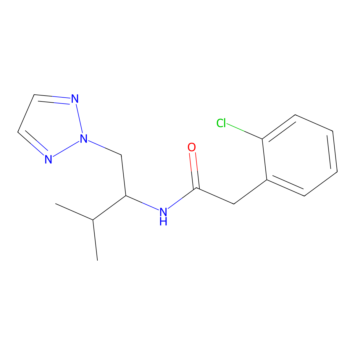 2-(2-chlorophenyl)-N-[3-methyl-1-(2H-1,2,3-triazol-2-yl)butan-2-yl]acetamide molecular structure, CAS 2034266-84-5
