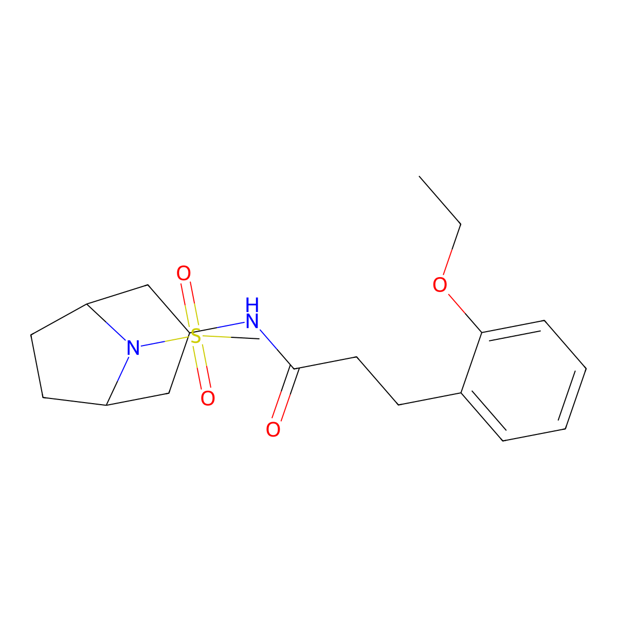 3-(2-ethoxyphenyl)-N-(8-(methylsulfonyl)-8-azabicyclo[3.2.1]octan-3-yl)propanamide molecular structure, CAS 2034266-89-0