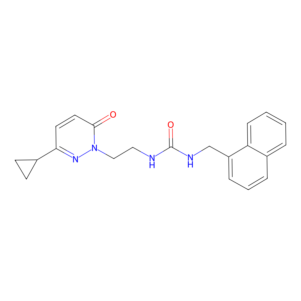 3-[2-(3-Cyclopropyl-6-oxo-1,6-dihydropyridazin-1-yl)ethyl]-1-[(naphthalen-1-yl)methyl]urea molecular structure, CAS 2034267-07-5