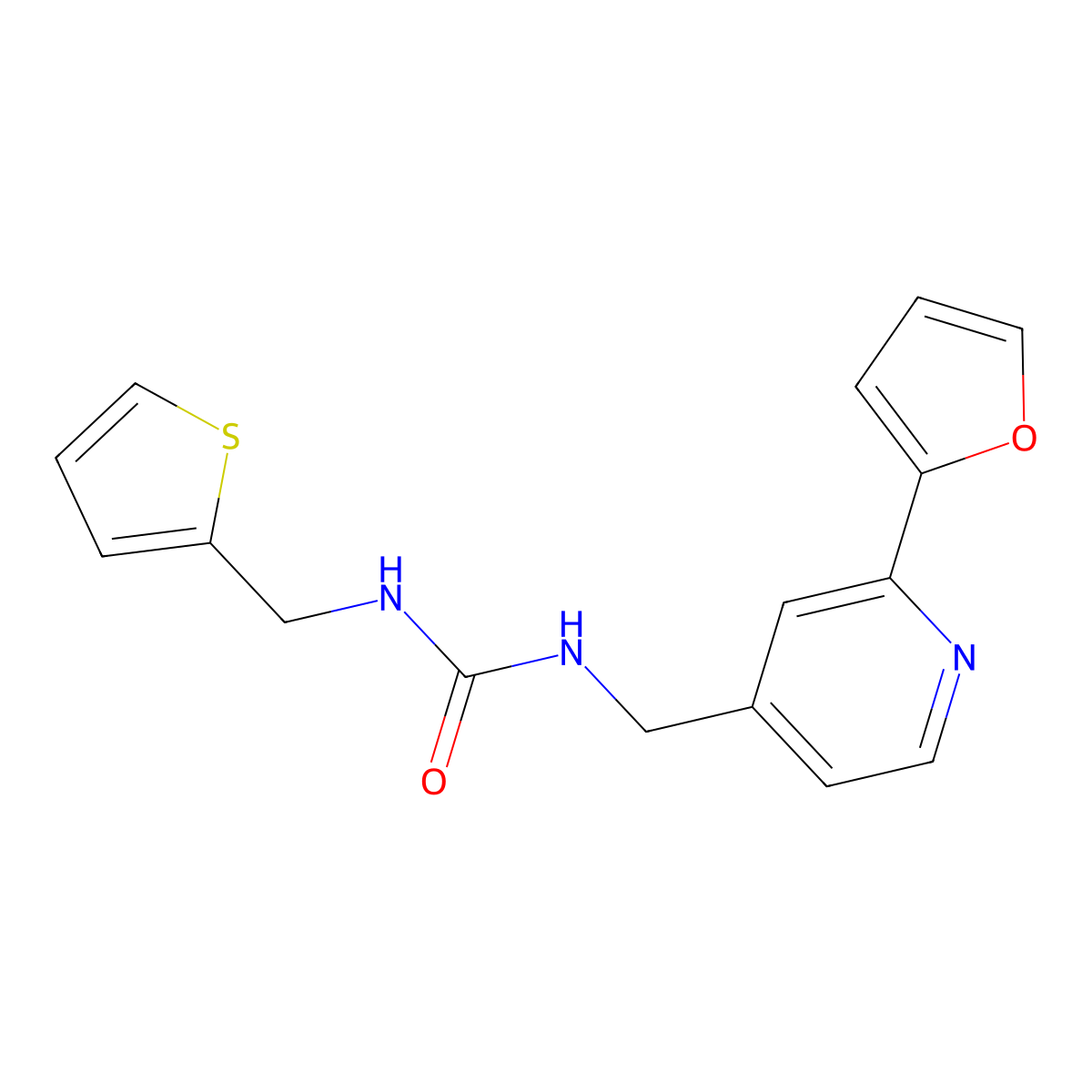 1-((2-(Furan-2-yl)pyridin-4-yl)methyl)-3-(thiophen-2-ylmethyl)urea molecular structure, CAS 2034267-13-3