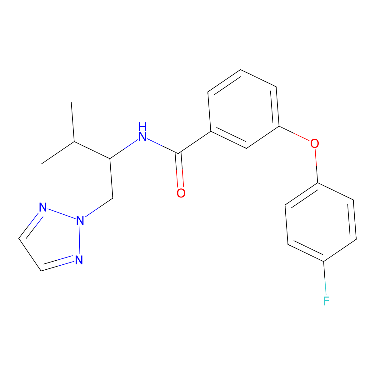 3-(4-fluorophenoxy)-N-(3-methyl-1-(2H-1,2,3-triazol-2-yl)butan-2-yl)benzamide molecular structure, CAS 2034267-24-6