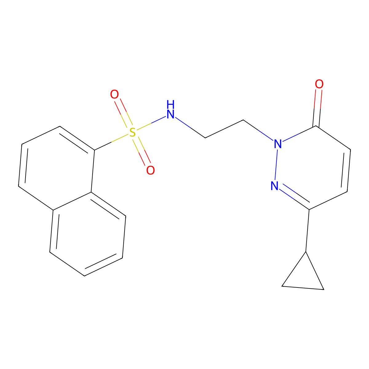 N-(2-(3-cyclopropyl-6-oxopyridazin-1(6H)-yl)ethyl)naphthalene-1-sulfonamide molecular structure, CAS 2034267-28-0