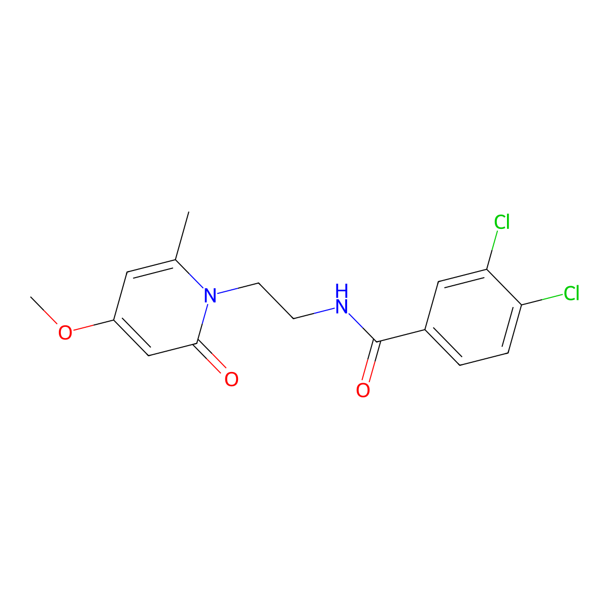 3,4-dichloro-N-(2-(4-methoxy-6-methyl-2-oxopyridin-1(2H)-yl)ethyl)benzamide molecular structure, CAS 2034267-30-4