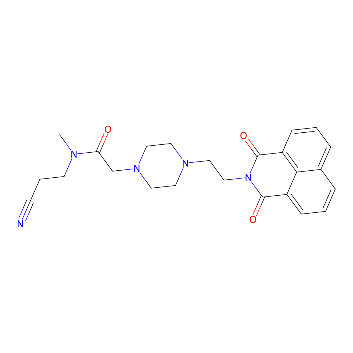 N-(2-cyanoethyl)-2-(4-(2-(1,3-dioxo-1H-benzo[de]isoquinolin-2(3H)-yl)ethyl)piperazin-1-yl)-N-methylacetamide molecular structure, CAS 2034267-44-0