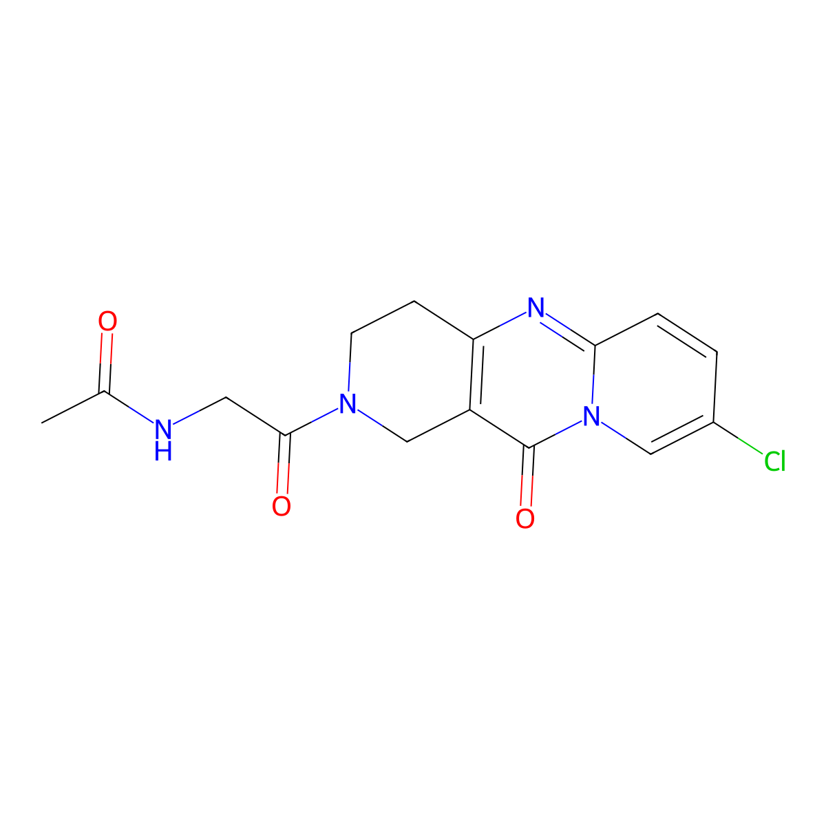 N-(2-(8-chloro-11-oxo-3,4-dihydro-1H-dipyrido[1,2-a:4',3'-d]pyrimidin-2(11H)-yl)-2-oxoethyl)acetamide molecular structure, CAS 2034267-48-4