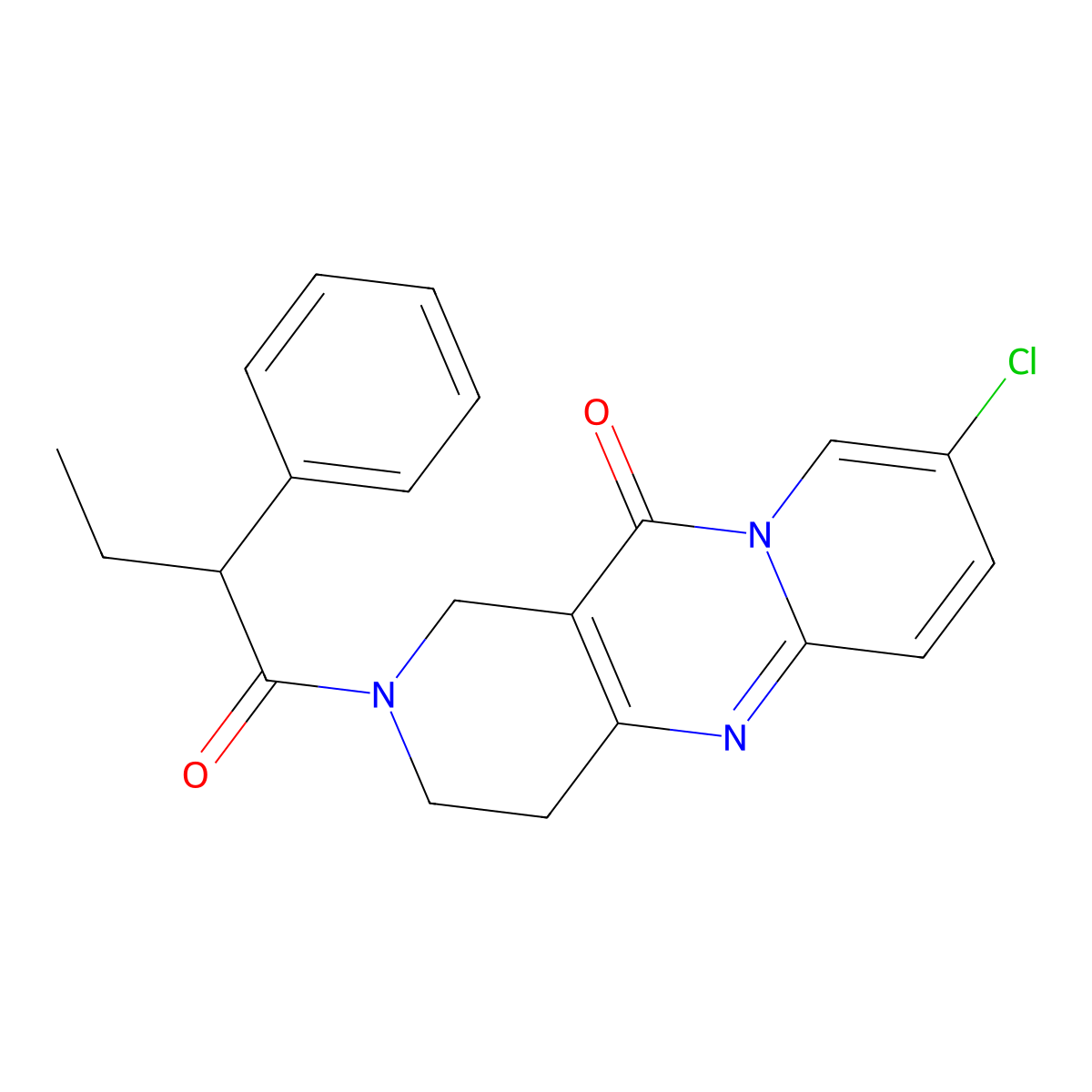 8-chloro-2-(2-phenylbutanoyl)-3,4-dihydro-1H-dipyrido[1,2-a:4',3'-d]pyrimidin-11(2H)-one molecular structure, CAS 2034267-53-1