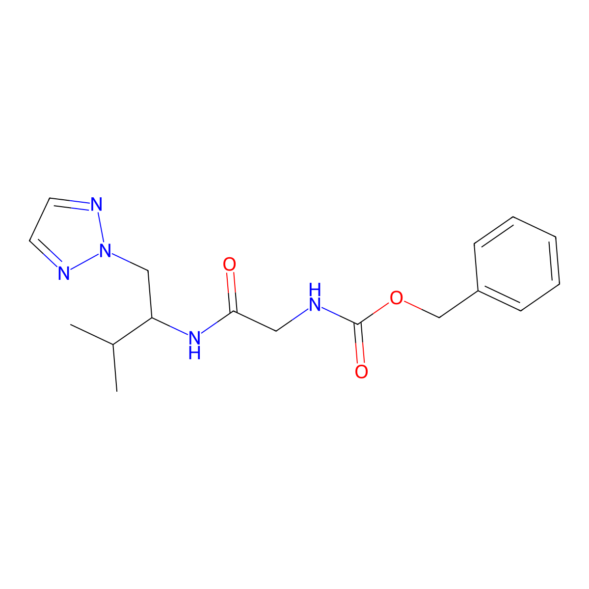 benzyl (2-((3-methyl-1-(2H-1,2,3-triazol-2-yl)butan-2-yl)amino)-2-oxoethyl)carbamate molecular structure, CAS 2034267-54-2