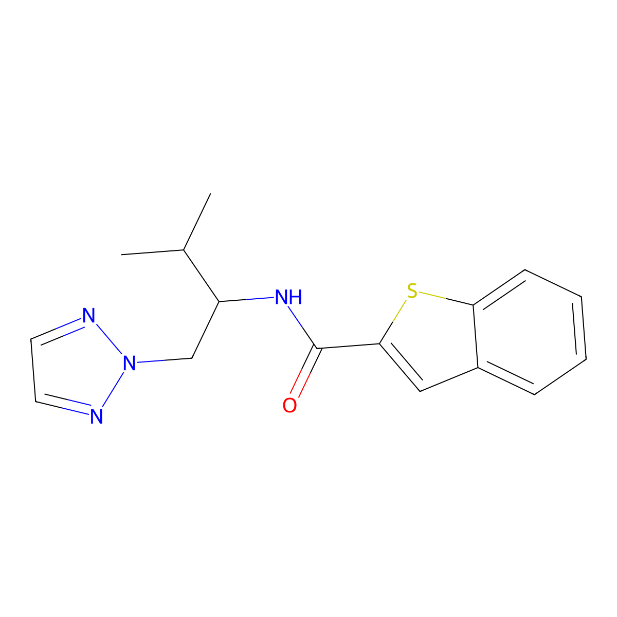 N-(3-methyl-1-(2H-1,2,3-triazol-2-yl)butan-2-yl)benzo[b]thiophene-2-carboxamide molecular structure, CAS 2034267-55-3