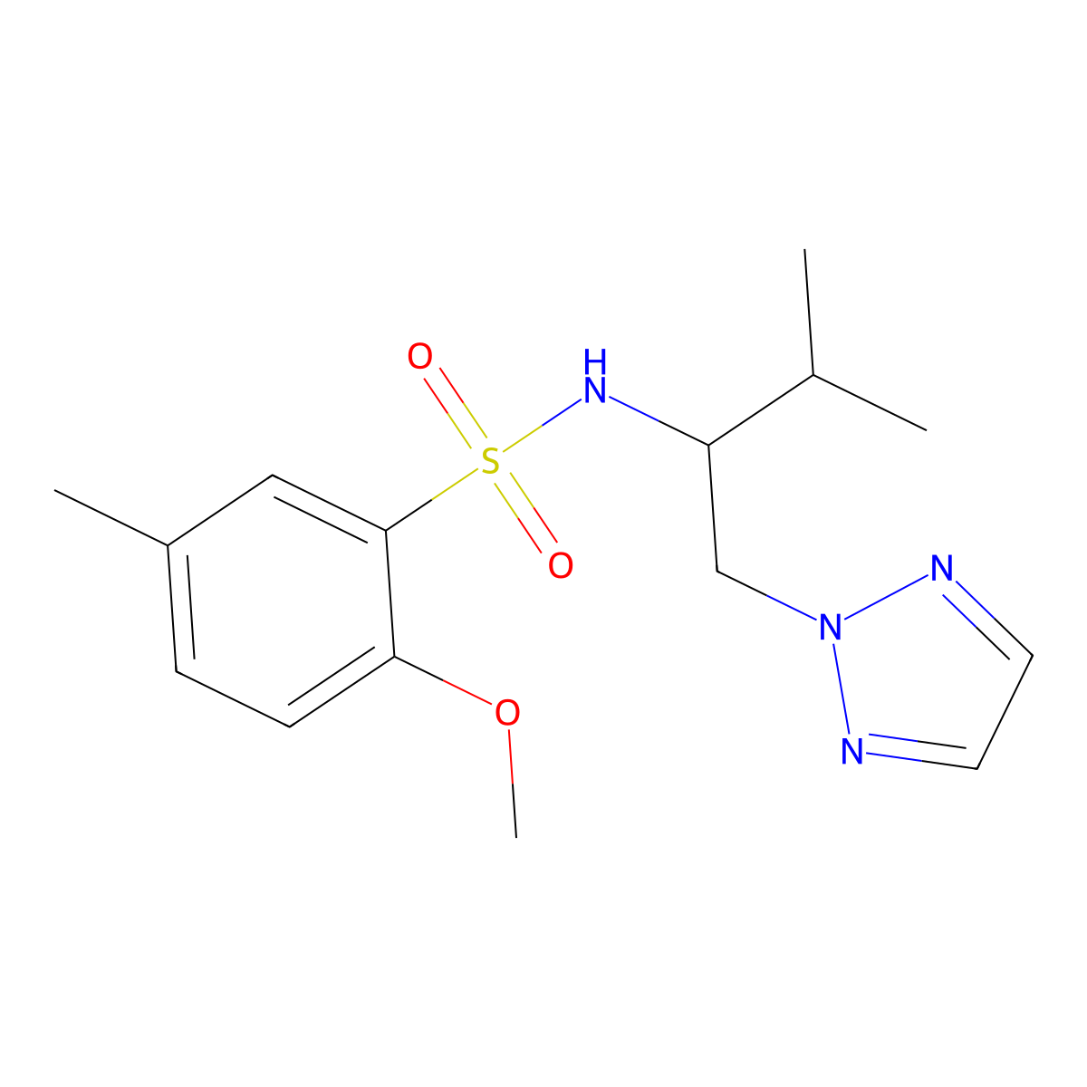 2-methoxy-5-methyl-N-(3-methyl-1-(2H-1,2,3-triazol-2-yl)butan-2-yl)benzenesulfonamide molecular structure, CAS 2034267-72-4