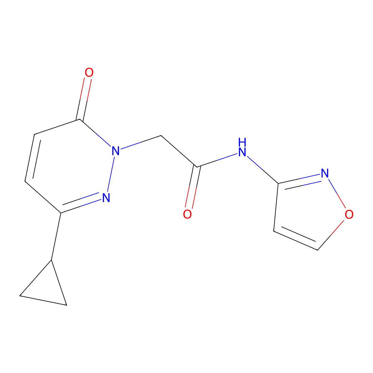 2-(3-cyclopropyl-6-oxopyridazin-1(6H)-yl)-N-(isoxazol-3-yl)acetamide molecular structure, CAS 2034267-77-9