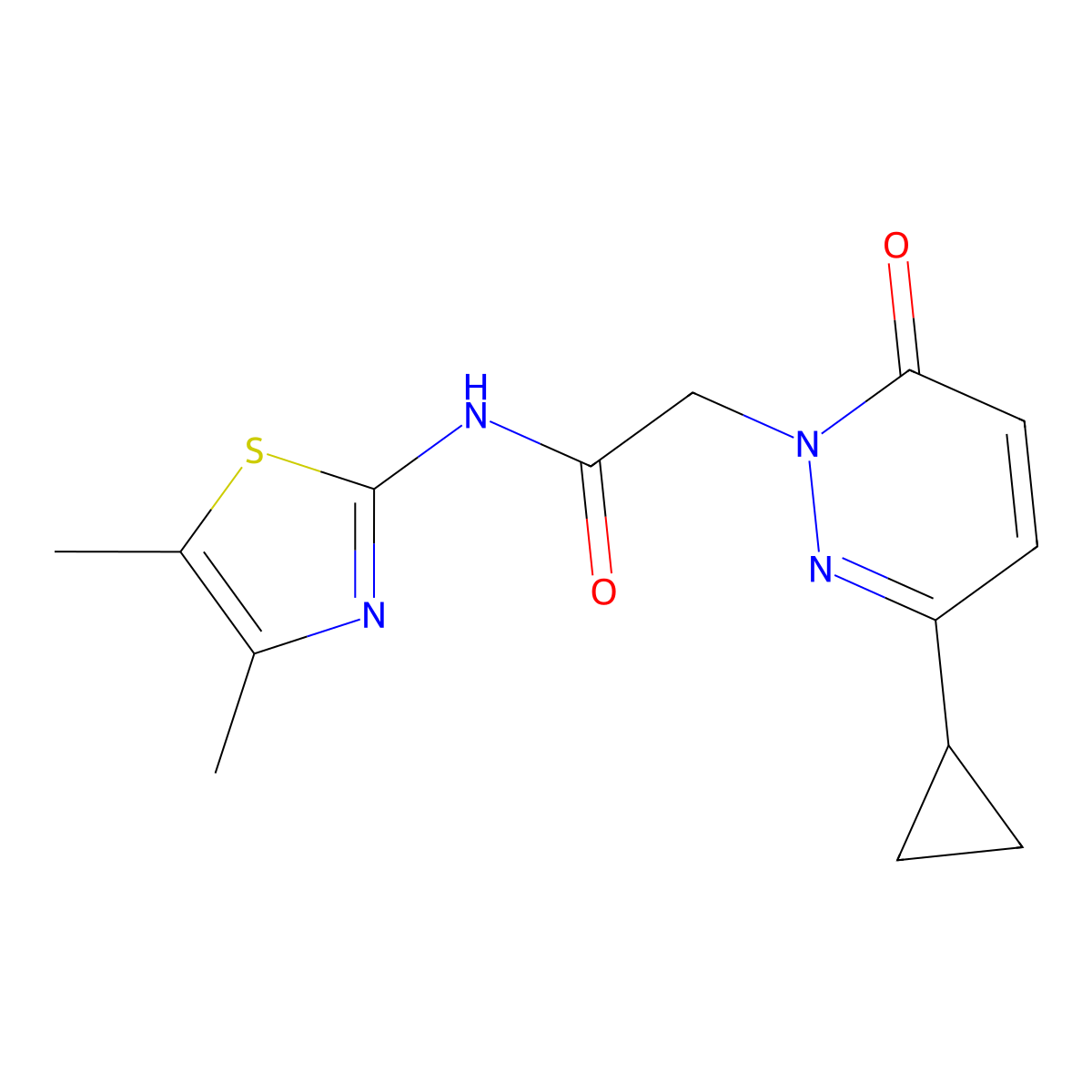 2-(3-cyclopropyl-6-oxopyridazin-1(6H)-yl)-N-(4,5-dimethylthiazol-2-yl)acetamide molecular structure, CAS 2034267-89-3
