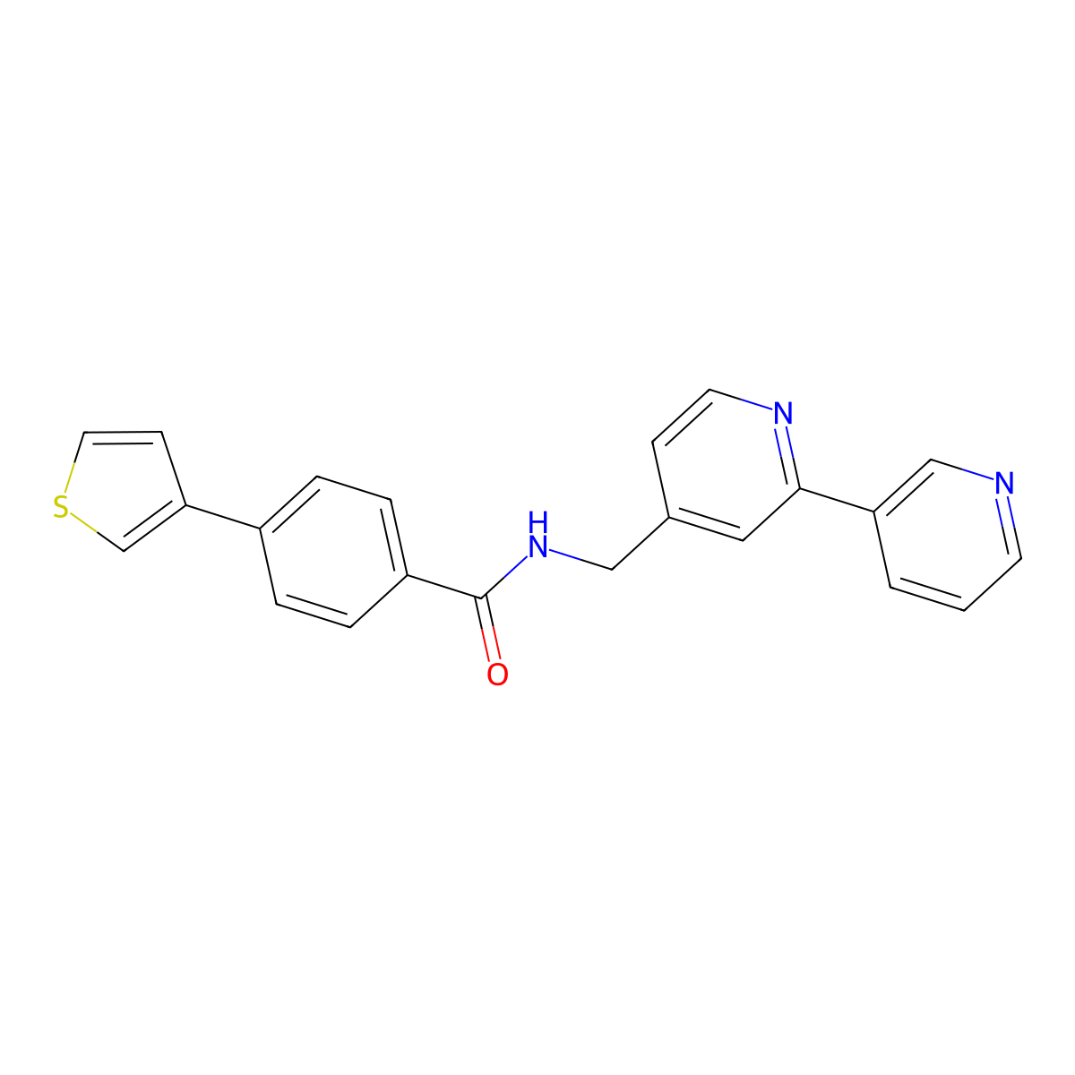 N-([2,3'-bipyridin]-4-ylmethyl)-4-(thiophen-3-yl)benzamide molecular structure, CAS 2034267-91-7