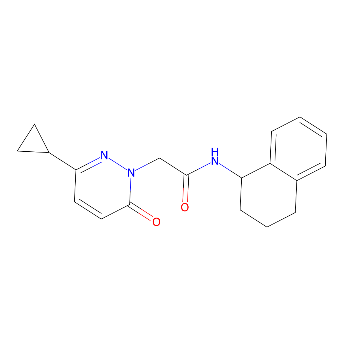 2-(3-cyclopropyl-6-oxopyridazin-1(6H)-yl)-N-(1,2,3,4-tetrahydronaphthalen-1-yl)acetamide molecular structure, CAS 2034267-93-9