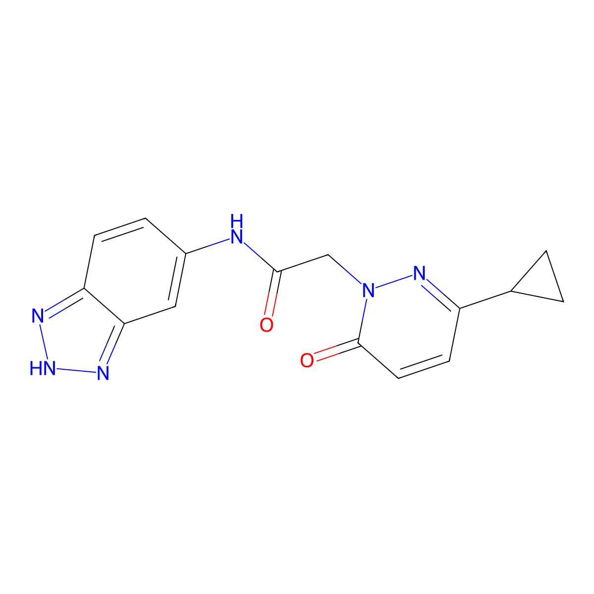 N-(1H-1,2,3-benzotriazol-5-yl)-2-(3-cyclopropyl-6-oxo-1,6-dihydropyridazin-1-yl)acetamide molecular structure, CAS 2034268-06-7