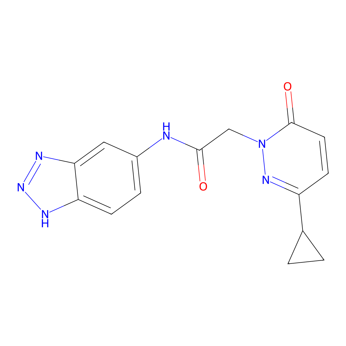 N-(1H-1,2,3-benzotriazol-5-yl)-2-(3-cyclopropyl-6-oxo-1,6-dihydropyridazin-1-yl)acetamide molecular structure, CAS 2034268-06-7