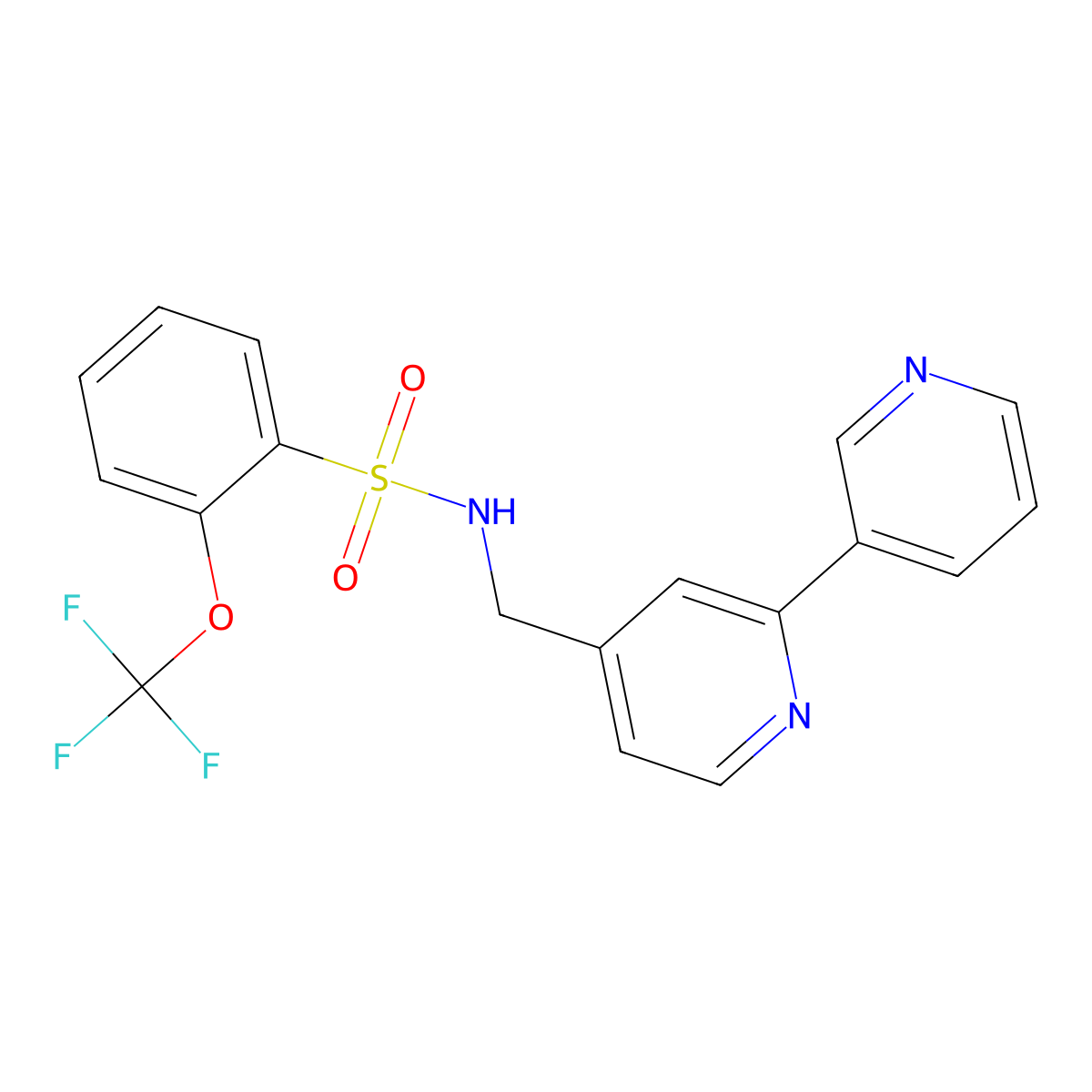 N-({[2,3'-bipyridine]-4-yl}methyl)-2-(trifluoromethoxy)benzene-1-sulfonamide molecular structure, CAS 2034268-23-8
