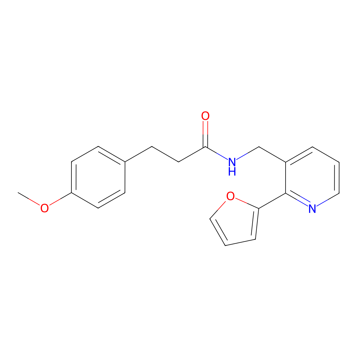 N-{[2-(furan-2-yl)pyridin-3-yl]methyl}-3-(4-methoxyphenyl)propanamide molecular structure, CAS 2034268-24-9
