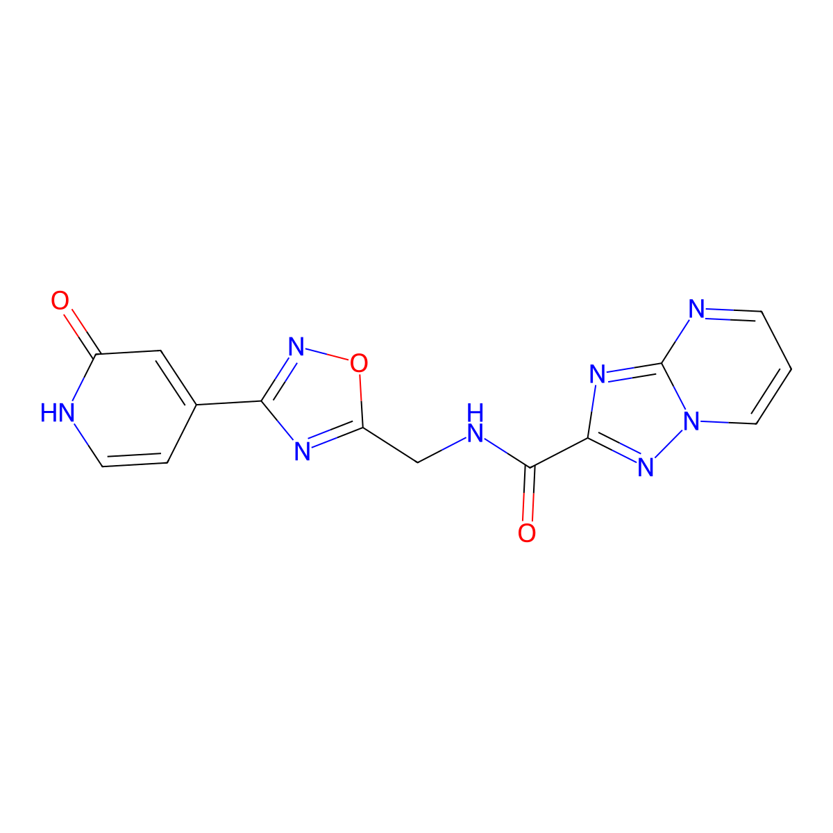 N-((3-(2-oxo-1,2-dihydropyridin-4-yl)-1,2,4-oxadiazol-5-yl)methyl)-[1,2,4]triazolo[1,5-a]pyrimidine-2-carboxamide molecular structure, CAS 2034268-27-2