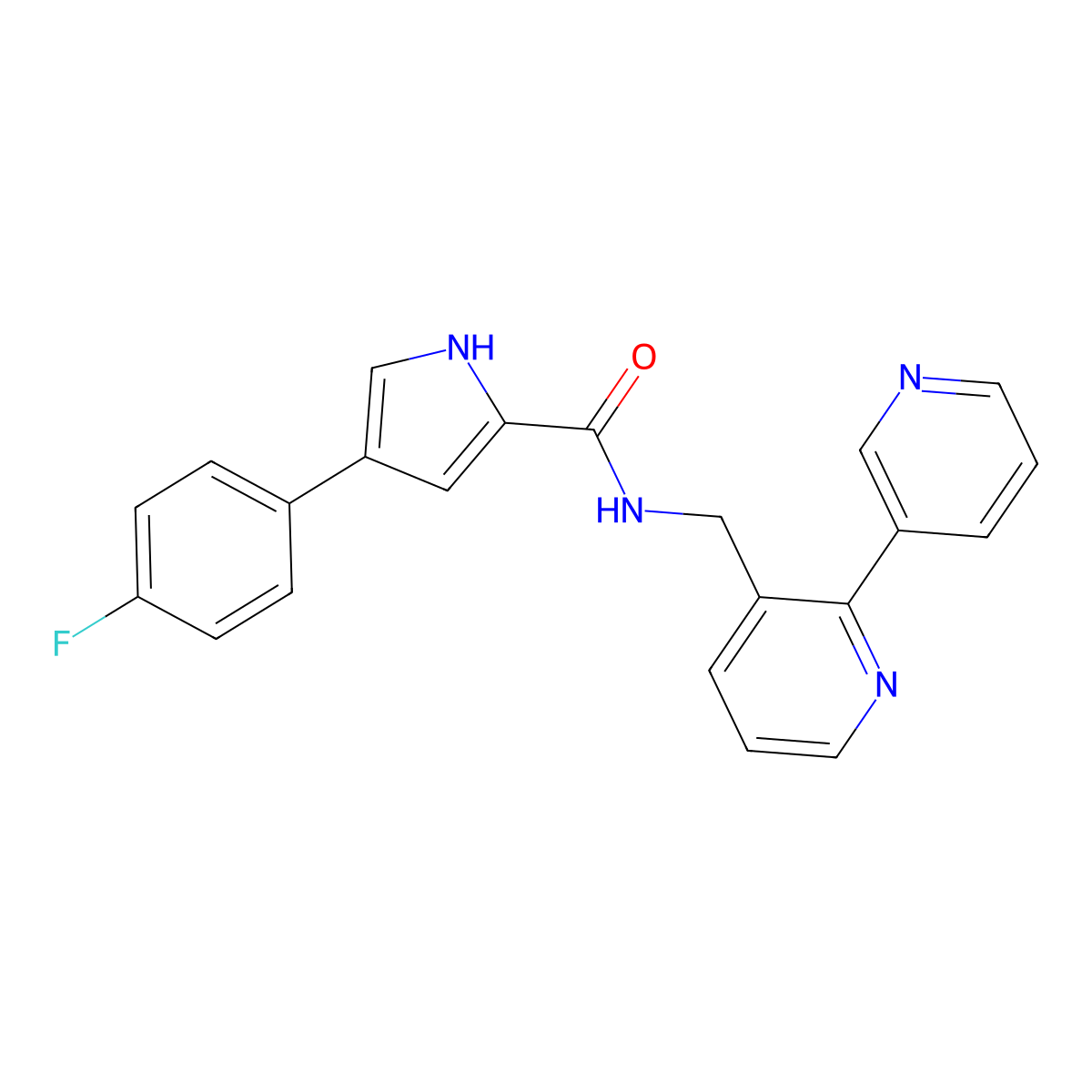 N-([2,3'-bipyridin]-3-ylmethyl)-4-(4-fluorophenyl)-1H-pyrrole-2-carboxamide molecular structure, CAS 2034268-31-8