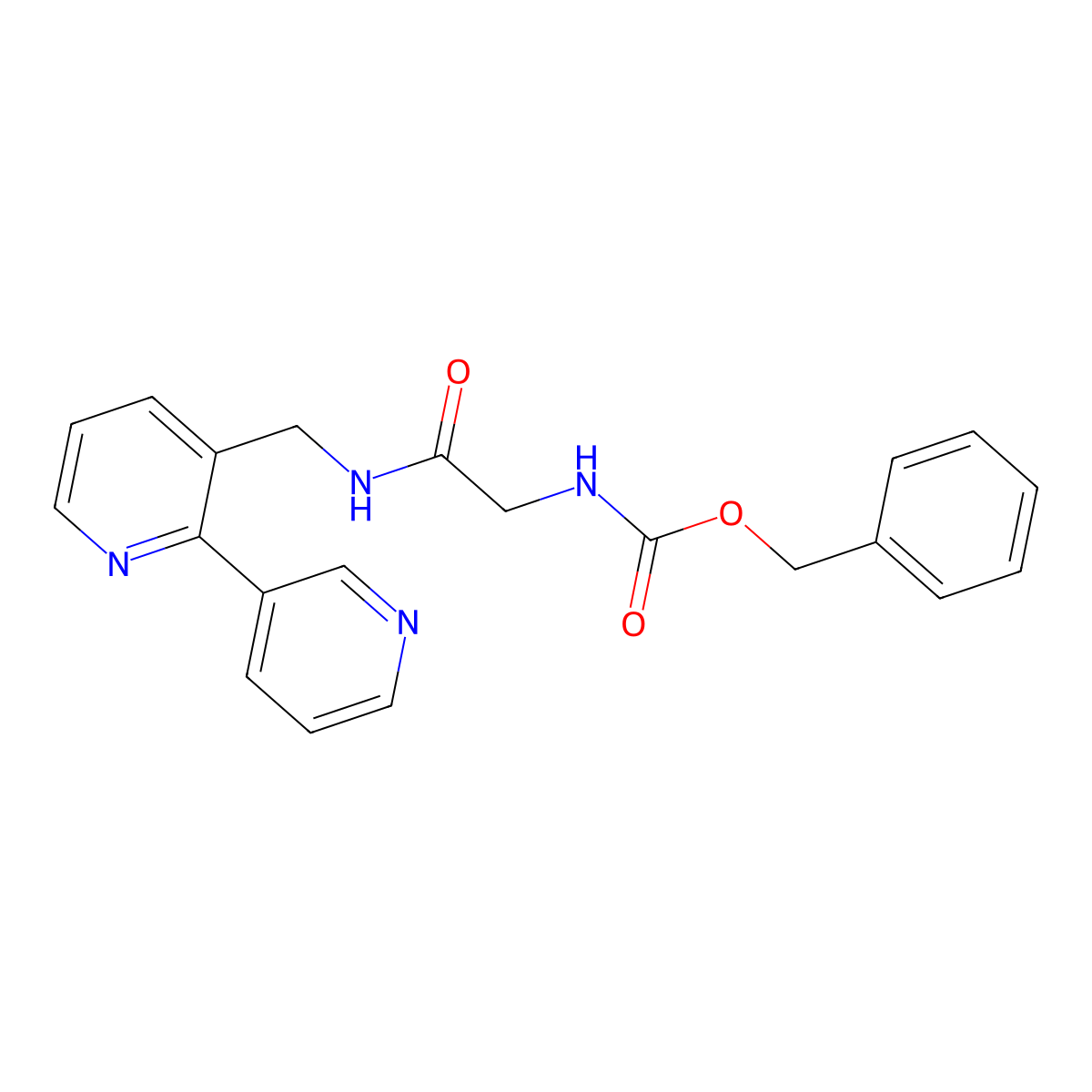 benzyl N-{[({[2,3'-bipyridine]-3-yl}methyl)carbamoyl]methyl}carbamate molecular structure, CAS 2034268-40-9