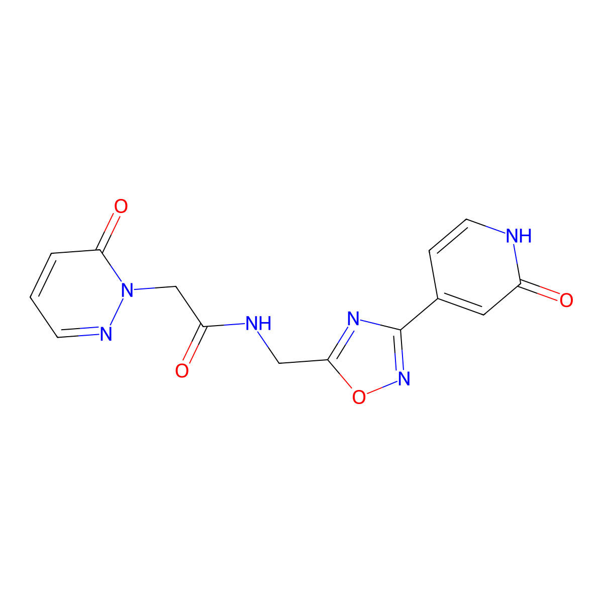 N-((3-(2-oxo-1,2-dihydropyridin-4-yl)-1,2,4-oxadiazol-5-yl)methyl)-2-(6-oxopyridazin-1(6H)-yl)acetamide molecular structure, CAS 2034268-48-7