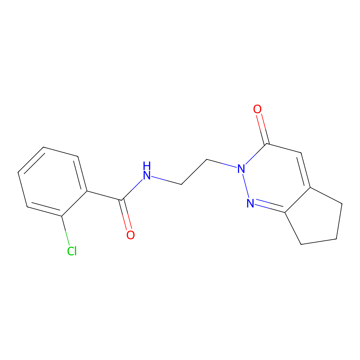2-chloro-N-(2-(3-oxo-3,5,6,7-tetrahydro-2H-cyclopenta[c]pyridazin-2-yl)ethyl)benzamide molecular structure, CAS 2034268-57-8