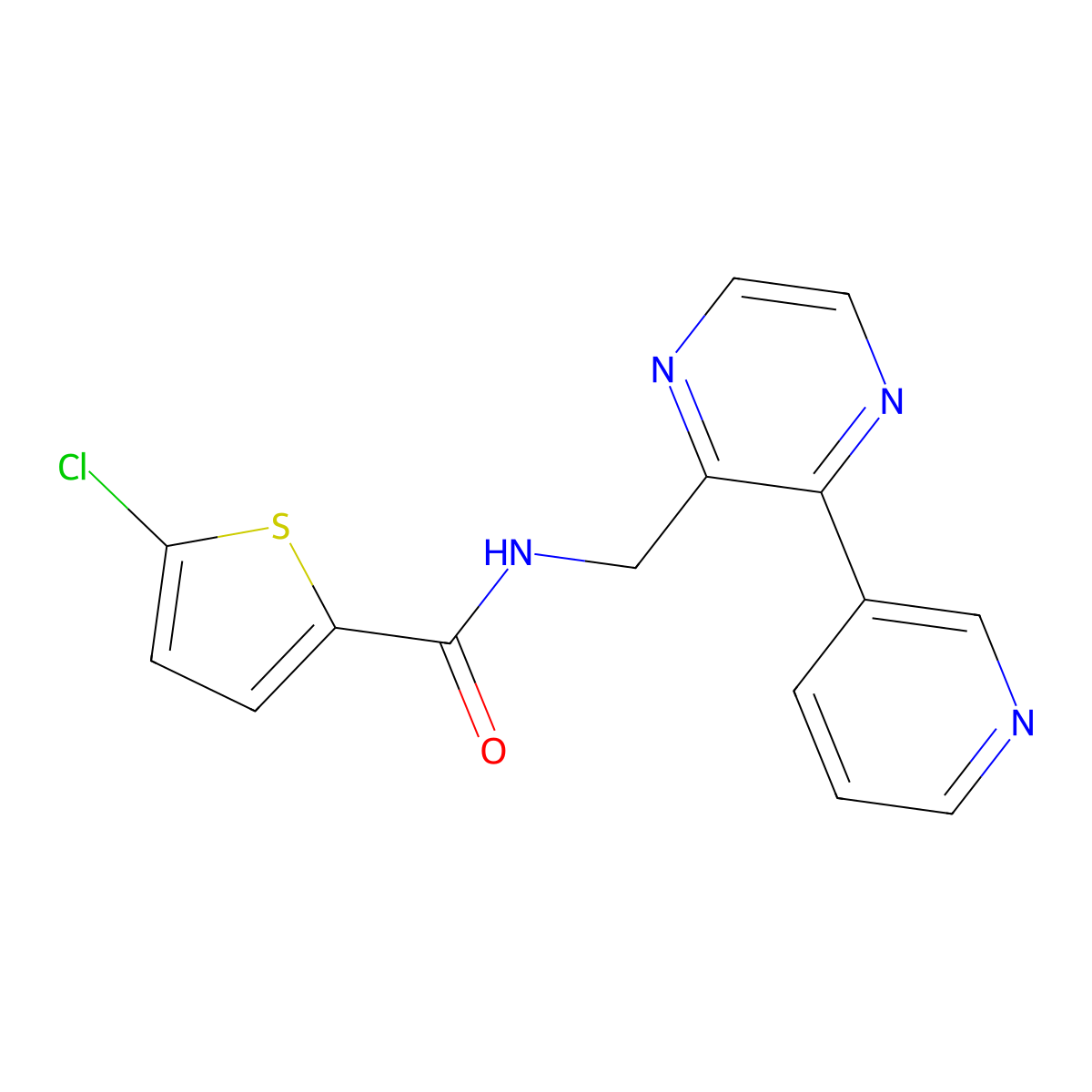 5-chloro-N-{[3-(pyridin-3-yl)pyrazin-2-yl]methyl}thiophene-2-carboxamide molecular structure, CAS 2034268-59-0
