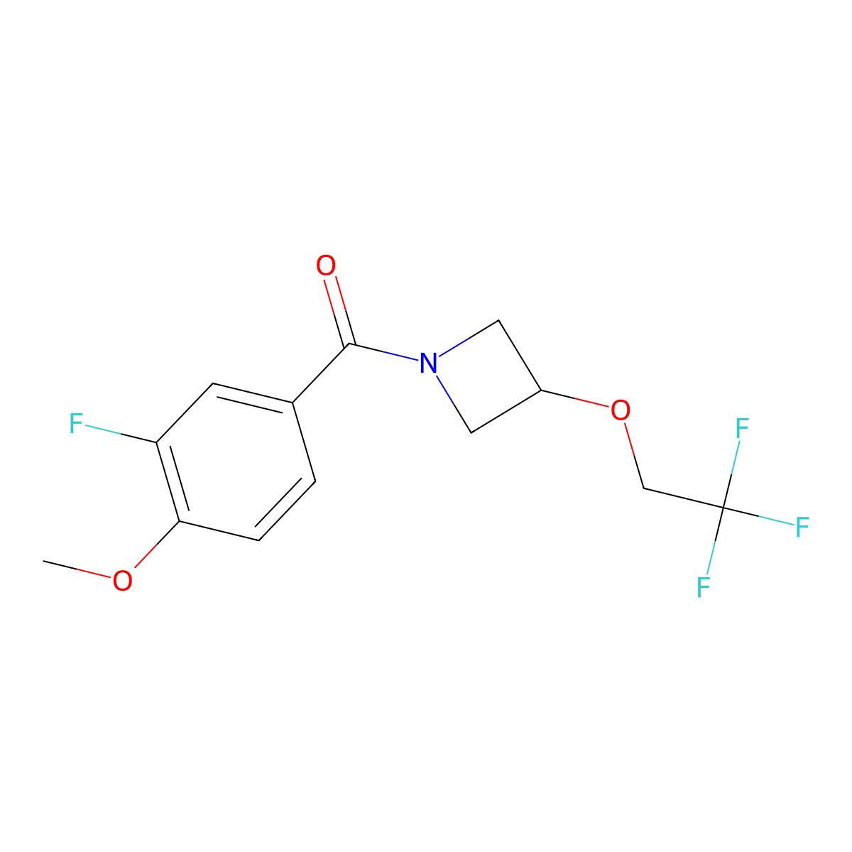 (3-Fluoro-4-methoxyphenyl)(3-(2,2,2-trifluoroethoxy)azetidin-1-yl)methanone molecular structure, CAS 2034268-82-9